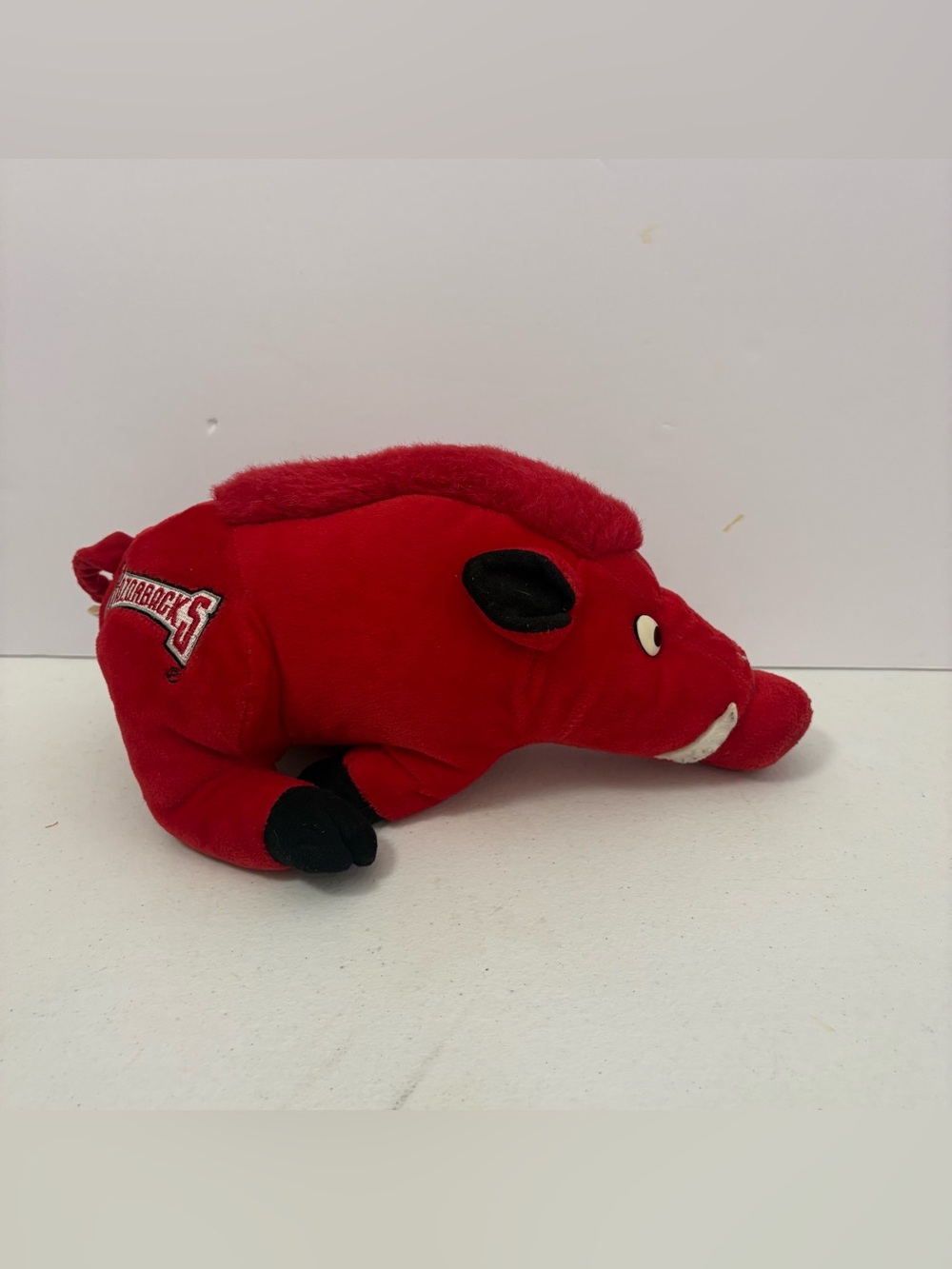 Vintage Stuffed Arkansas Razorback Animal Plush Shop 12 Inches Red